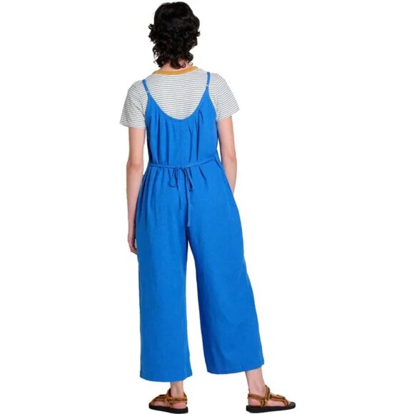 Toad&Co Blue Hemp Blend Wide Leg Jumpsuit XS - Picture 4 of 9